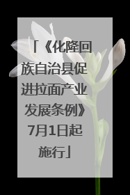 《化隆回族自治县促进拉面产业发展条例》7月1日起施行