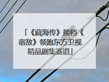 《藏海传》接档《宿敌》领跑东方卫视精品剧集赛道