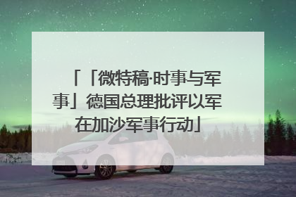 「微特稿·时事与军事」德国总理批评以军在加沙军事行动