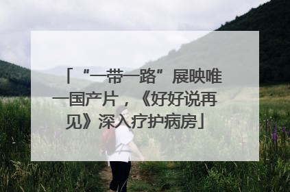 “一带一路”展映唯一国产片，《好好说再见》深入疗护病房