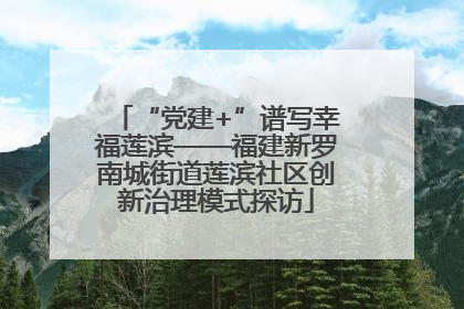 “党建+”谱写幸福莲滨——福建新罗南城街道莲滨社区创新治理模式探访