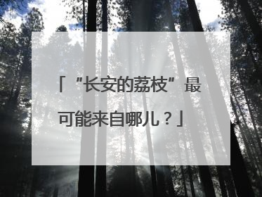 “长安的荔枝”最可能来自哪儿？