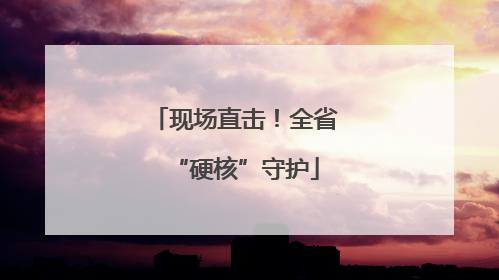 现场直击！全省“硬核”守护