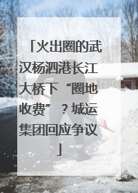 火出圈的武汉杨泗港长江大桥下“圈地收费”？城运集团回应争议