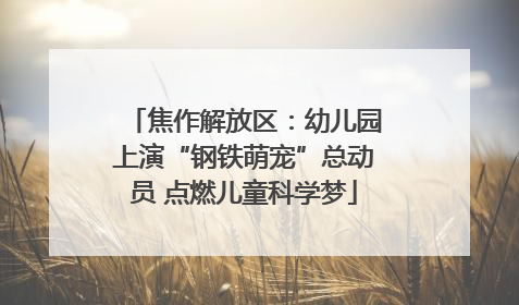 焦作解放区：幼儿园上演“钢铁萌宠”总动员 点燃儿童科学梦