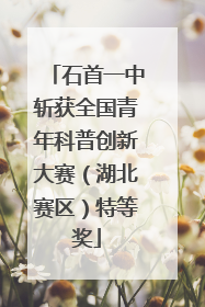 石首一中斩获全国青年科普创新大赛（湖北赛区）特等奖