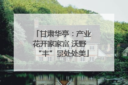 甘肃华亭：产业花开家家富 沃野“丰”景处处美