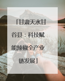 甘肃天水甘谷县：科技赋能辣椒全产业链发展