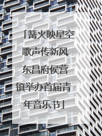 篝火映星空 歌声传新风 东昌府侯营镇举办首届青年音乐节