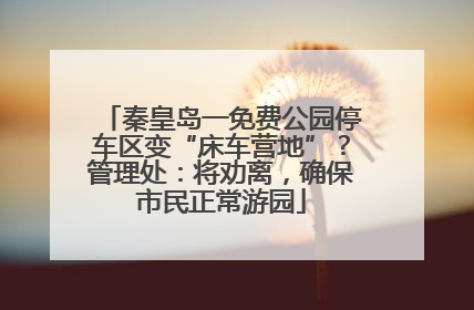 秦皇岛一免费公园停车区变“床车营地”？管理处：将劝离，确保市民正常游园