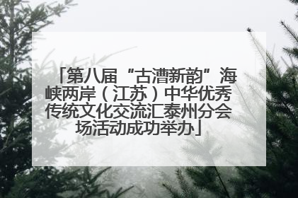 第八届“古漕新韵”海峡两岸（江苏）中华优秀传统文化交流汇泰州分会场活动成功举办