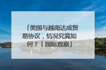 美国与越南达成贸易协议，情况究竟如何？丨国际观察