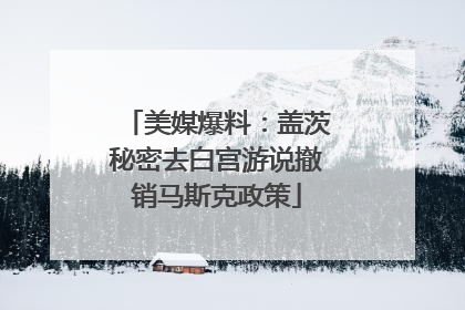 美媒爆料：盖茨秘密去白宫游说撤销马斯克政策