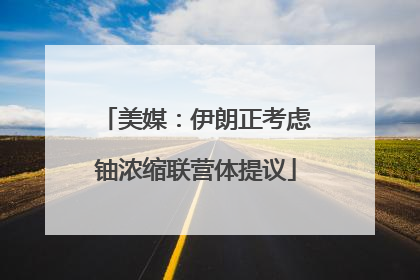 美媒：伊朗正考虑铀浓缩联营体提议