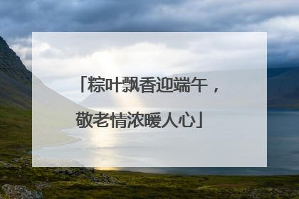 粽叶飘香迎端午，敬老情浓暖人心
