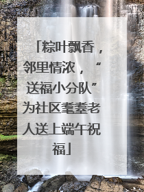 粽叶飘香，邻里情浓，“送福小分队”为社区耄耋老人送上端午祝福