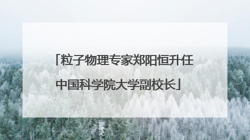 粒子物理专家郑阳恒升任中国科学院大学副校长