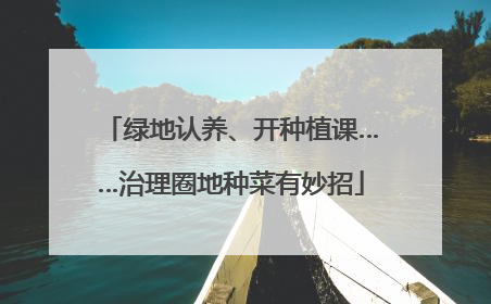 绿地认养、开种植课……治理圈地种菜有妙招