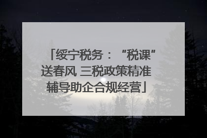 绥宁税务：“税课”送春风 三税政策精准辅导助企合规经营