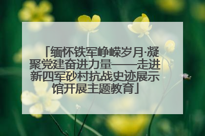 缅怀铁军峥嵘岁月·凝聚党建奋进力量——走进新四军砂村抗战史迹展示馆开展主题教育