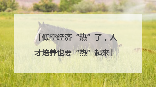 低空经济“热”了，人才培养也要“热”起来