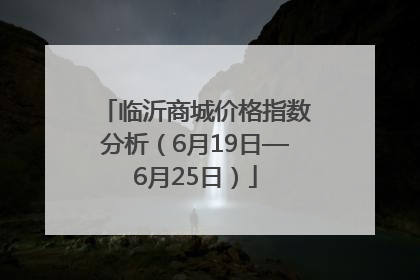 临沂商城价格指数分析（6月19日—6月25日）