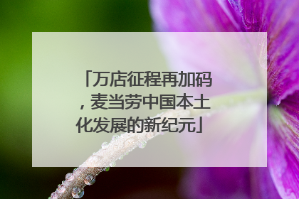 万店征程再加码，麦当劳中国本土化发展的新纪元