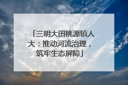 三明大田桃源镇人大：推动河流治理，筑牢生态屏障