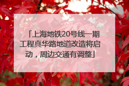 上海地铁20号线一期工程真华路地道改造将启动，周边交通有调整