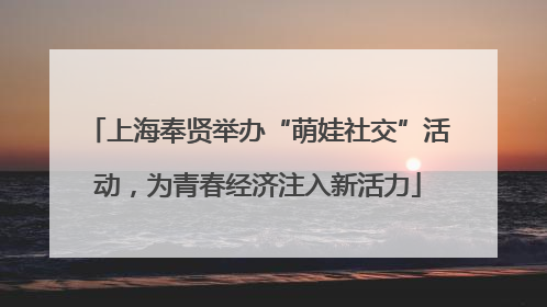 上海奉贤举办“萌娃社交”活动，为青春经济注入新活力