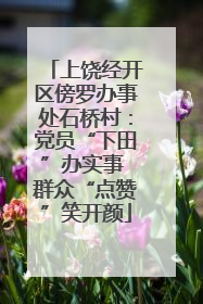 上饶经开区傍罗办事处石桥村：党员“下田”办实事 群众“点赞”笑开颜