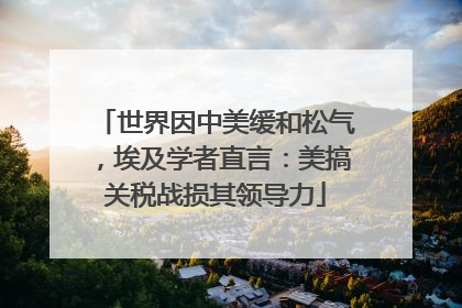 世界因中美缓和松气，埃及学者直言：美搞关税战损其领导力
