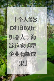 个人能3D打印双足机器人，海淀这家明星企业有新成果