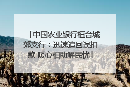 中国农业银行桓台城郊支行：迅速追回误扣款 暖心相助解民忧