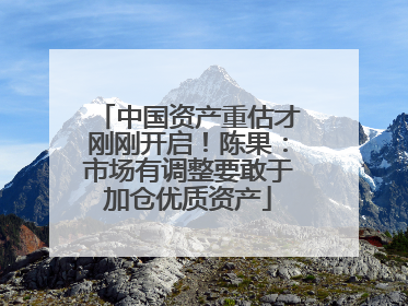 中国资产重估才刚刚开启！陈果：市场有调整要敢于加仓优质资产