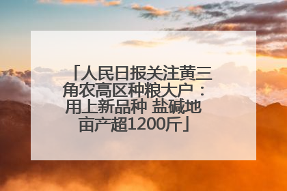 人民日报关注黄三角农高区种粮大户：用上新品种 盐碱地亩产超1200斤
