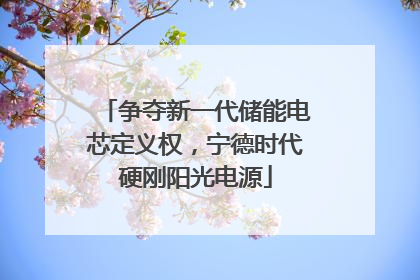 争夺新一代储能电芯定义权，宁德时代硬刚阳光电源