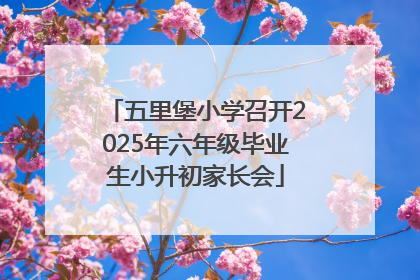 五里堡小学召开2025年六年级毕业生小升初家长会