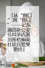 从“窗口”到“巷口”——记东湖高新公安分局茅店派出所梧桐苑社区民警樊艳玲
