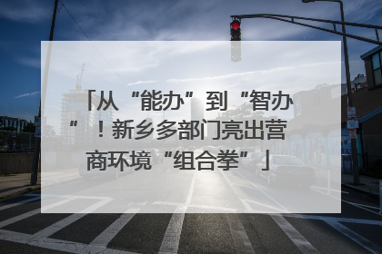 从“能办”到“智办”！新乡多部门亮出营商环境“组合拳”
