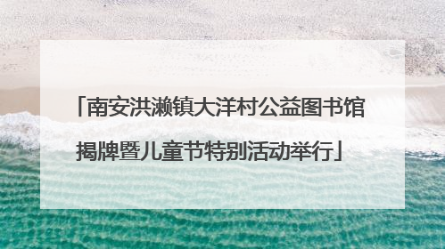 南安洪濑镇大洋村公益图书馆揭牌暨儿童节特别活动举行