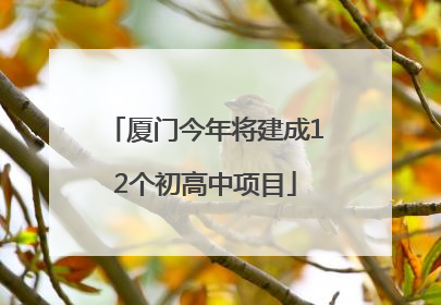 厦门今年将建成12个初高中项目