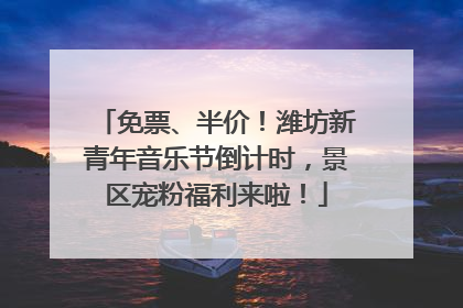 免票、半价！潍坊新青年音乐节倒计时，景区宠粉福利来啦！
