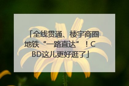 全线贯通、楼宇商圈地铁“一路直达”！CBD这儿更好逛了