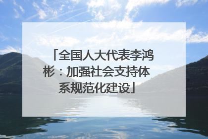 全国人大代表李鸿彬：加强社会支持体系规范化建设
