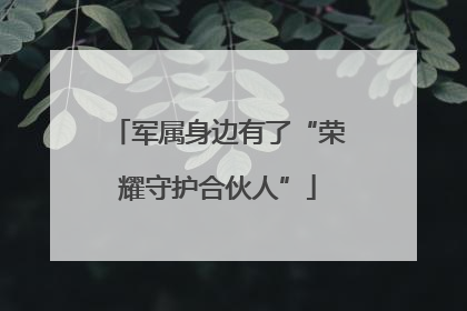 军属身边有了“荣耀守护合伙人”