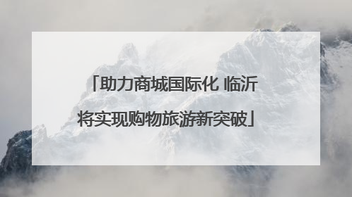 助力商城国际化 临沂将实现购物旅游新突破