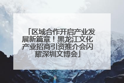 区域合作开启产业发展新篇章！黑龙江文化产业招商引资推介会闪耀深圳文博会