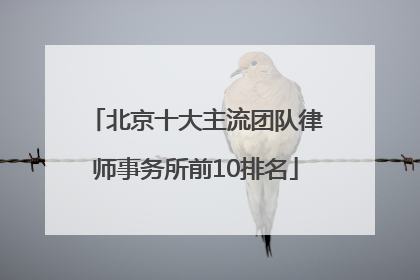 北京十大主流团队律师事务所前10排名