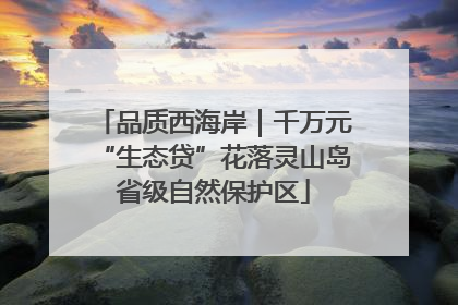品质西海岸｜千万元“生态贷”花落灵山岛省级自然保护区